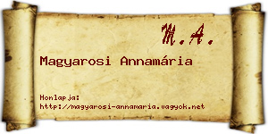 Magyarosi Annamária névjegykártya